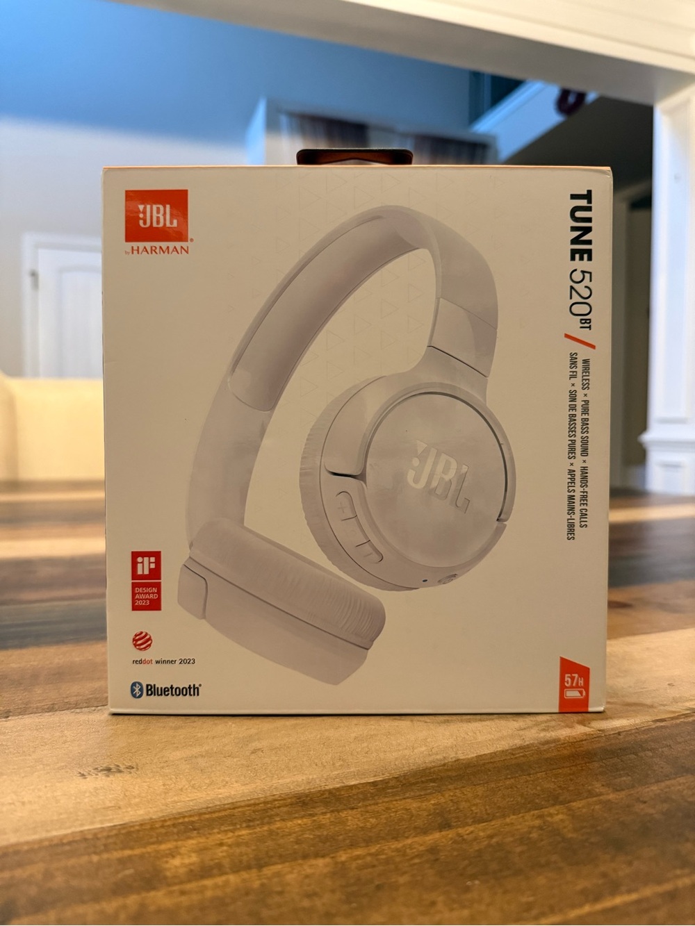 JBL Tune 520BT Wireless On-Ear Headphones - White